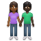 Woman and Man Holding Hands- Medium-Dark Skin Tone- Dark Skin Tone emoji on LG